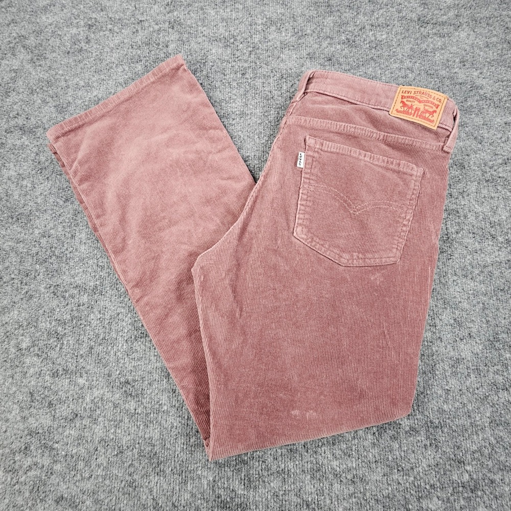 Levis Corduroy Pants Superlow Boot Cut Women 31 Rose Taupe / Pink Cotton Stretch